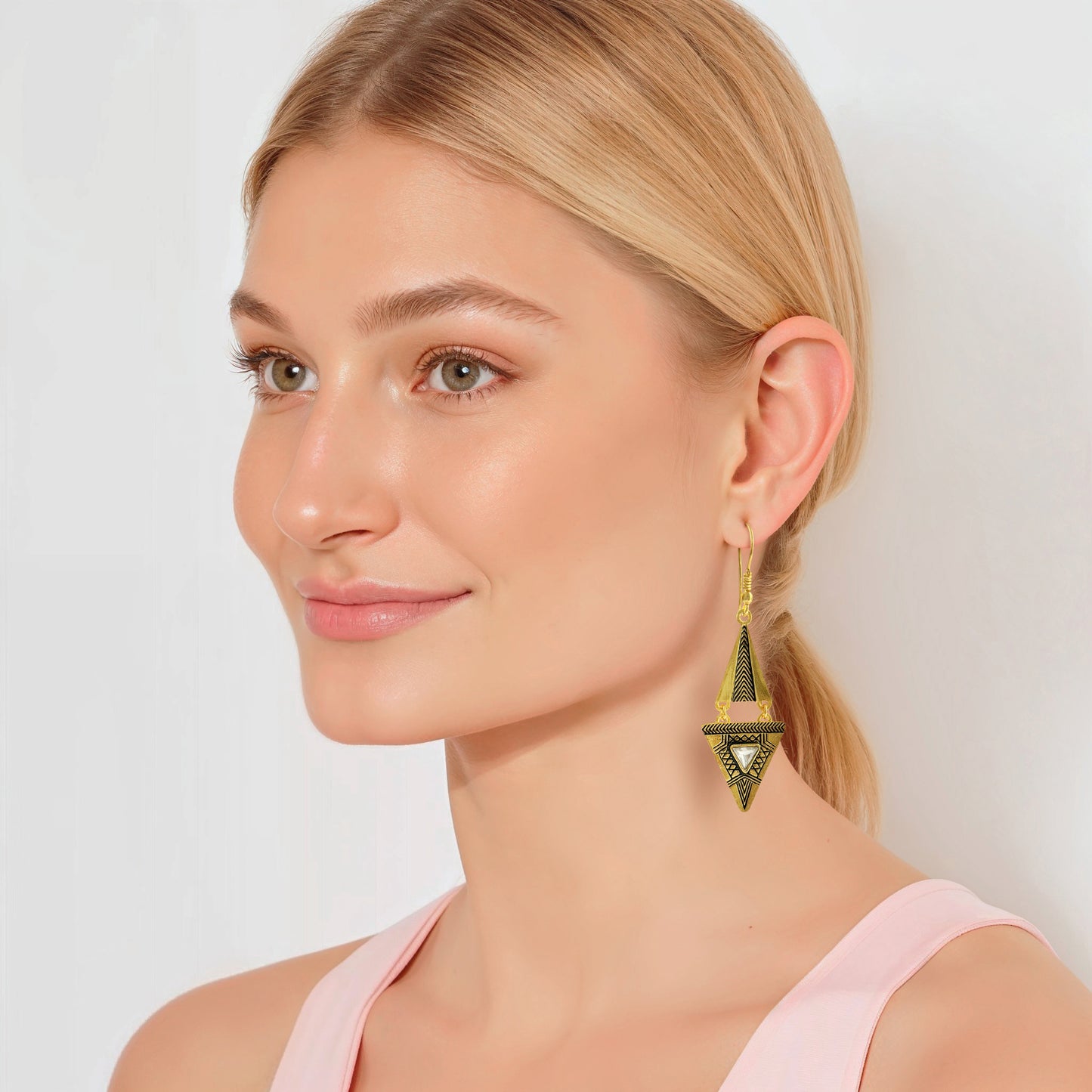 Geometric Enamel Earrings