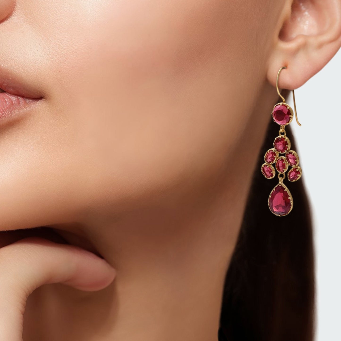 Multi Stone Chandelier Earrings