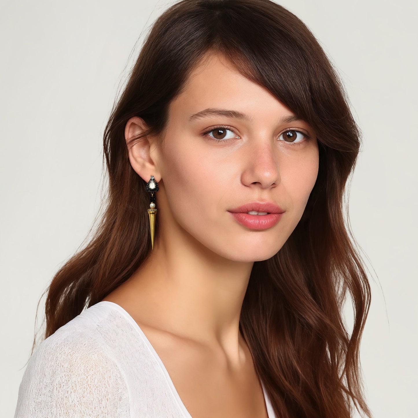 Black Zirconia Statement Earrings