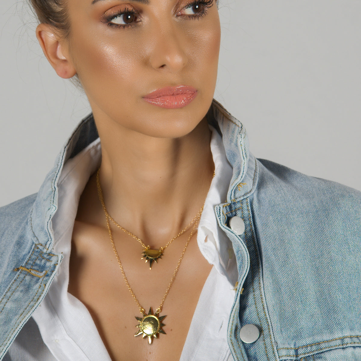 Double Layered Sun Necklace