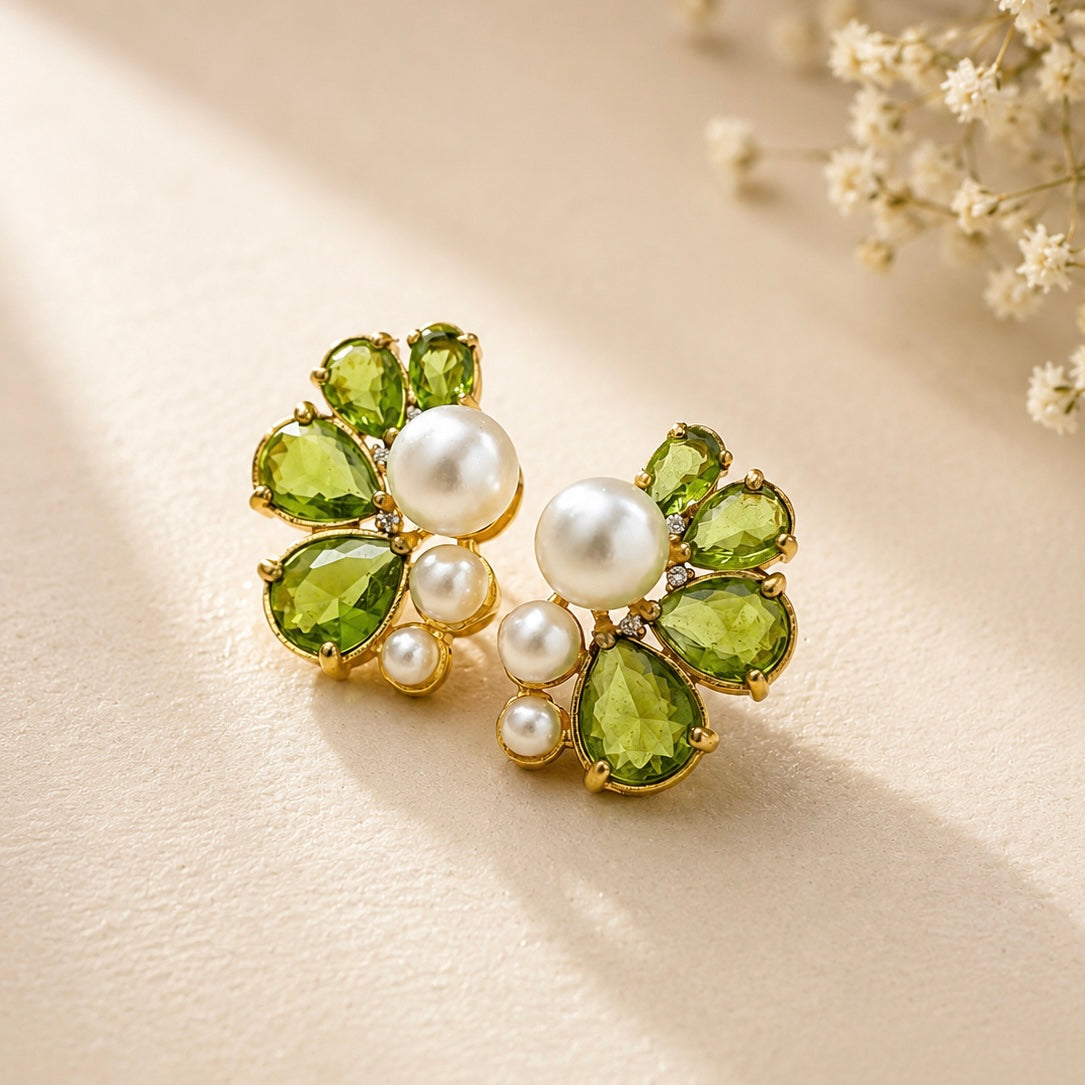 Olive Pearl Studs