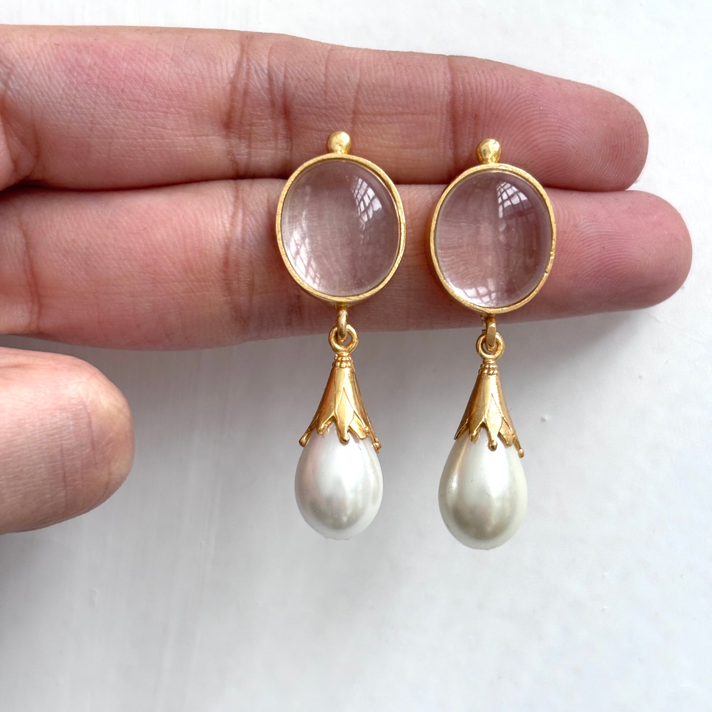 Crystal & Pearl Drop Earrings