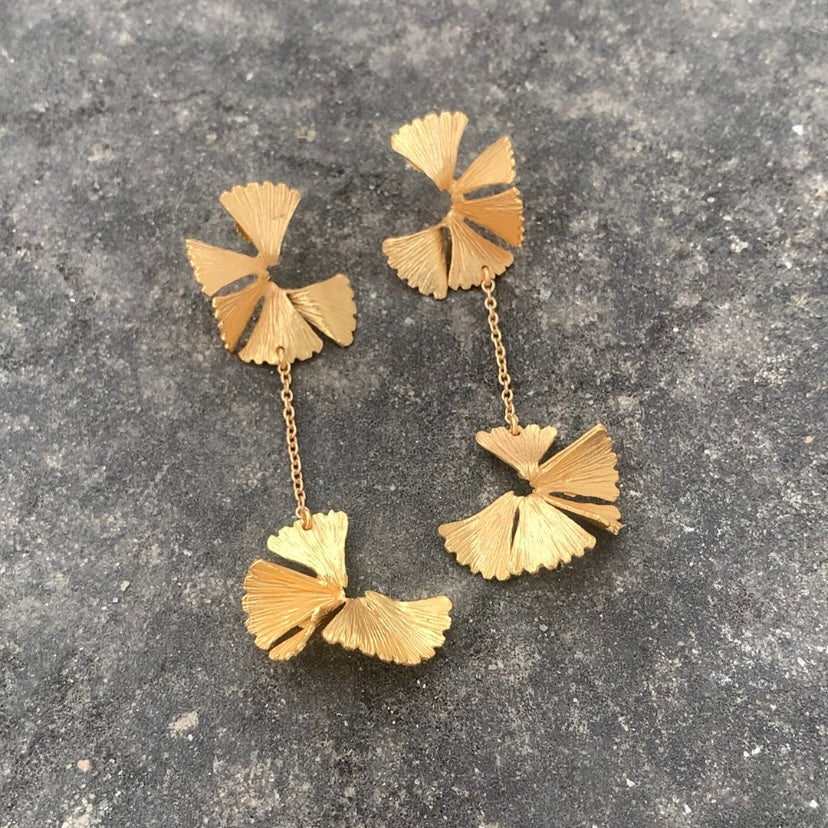 Multi Flower Chain Earrings