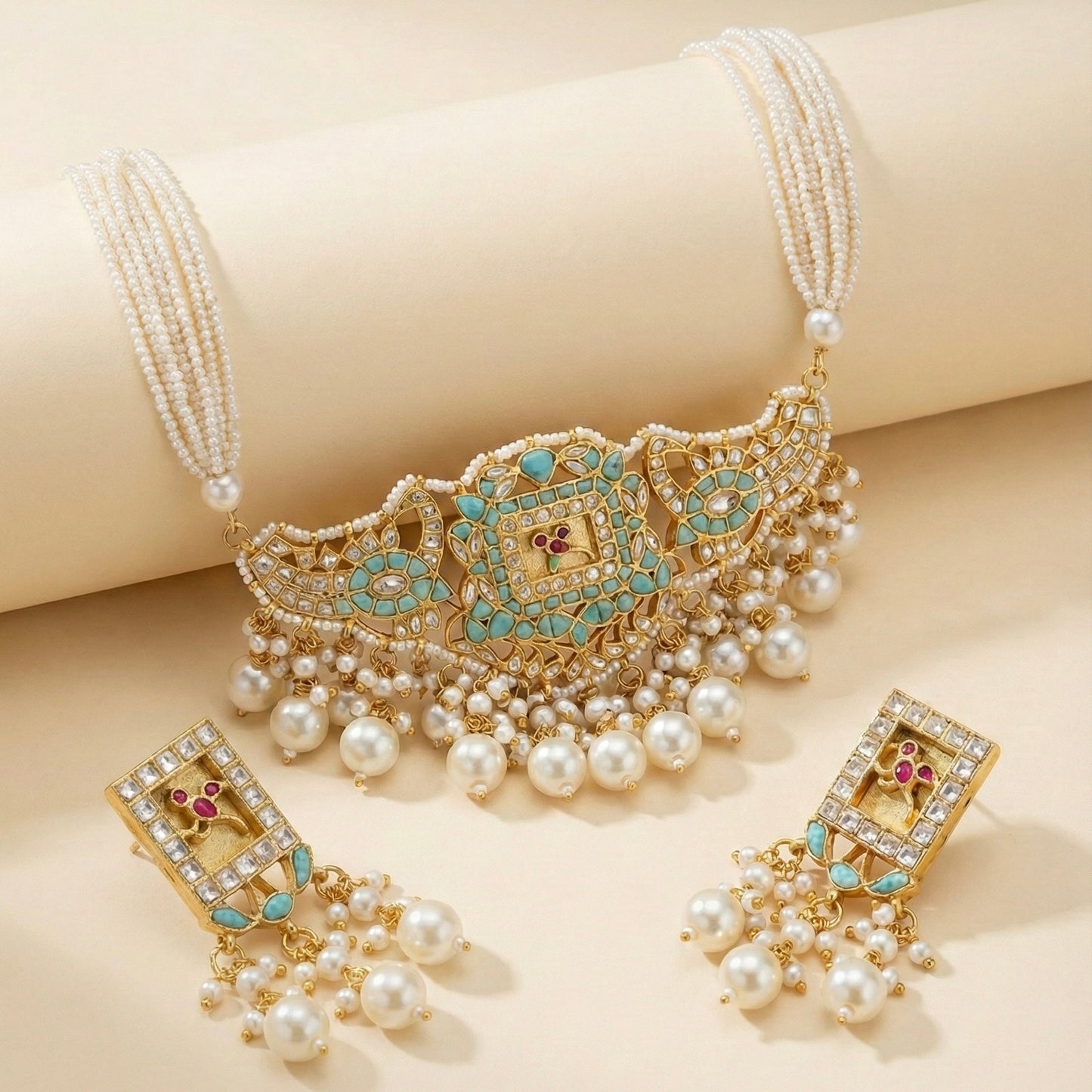 Turquoise Darbar Set