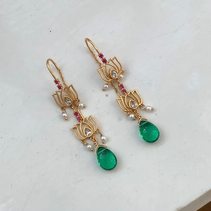 Lotus Threader Earrings