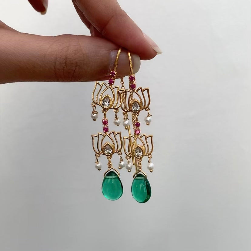 Lotus Threader Earrings