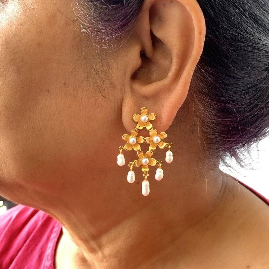 Flower Chandelier Earrings