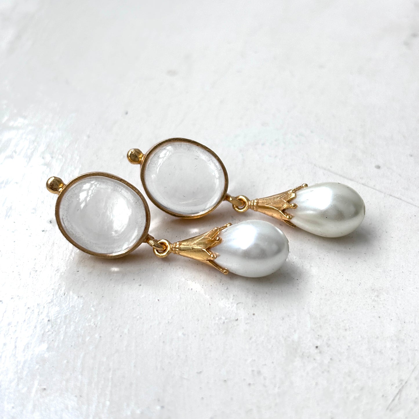 Crystal & Pearl Drop Earrings