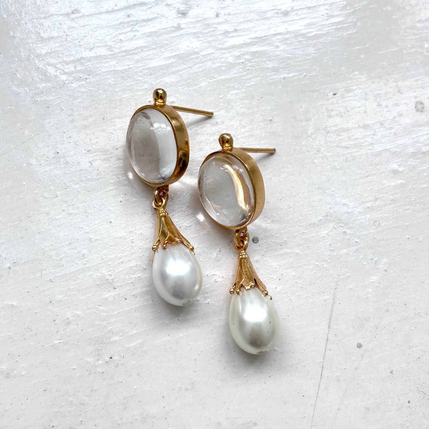 Crystal & Pearl Drop Earrings