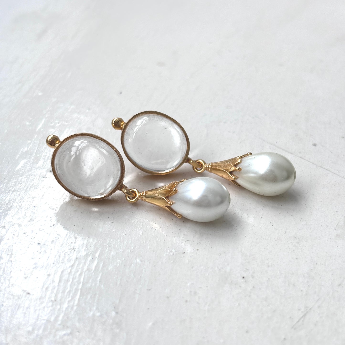 Crystal & Pearl Drop Earrings