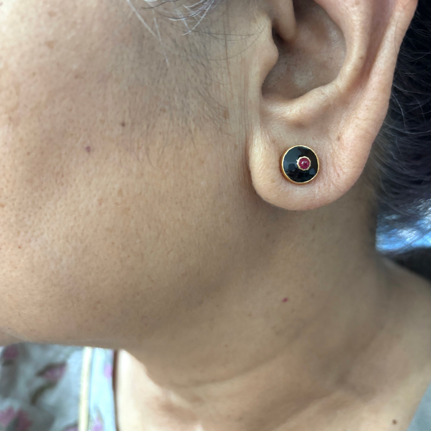 Ruby & Enamel Everyday Studs