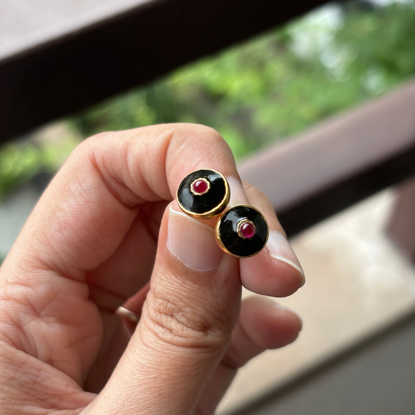 Ruby & Enamel Everyday Studs