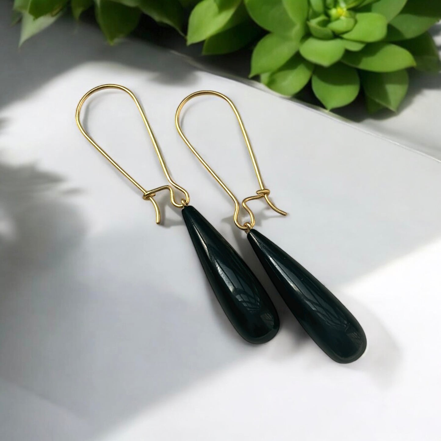 Black Onyx Danglers