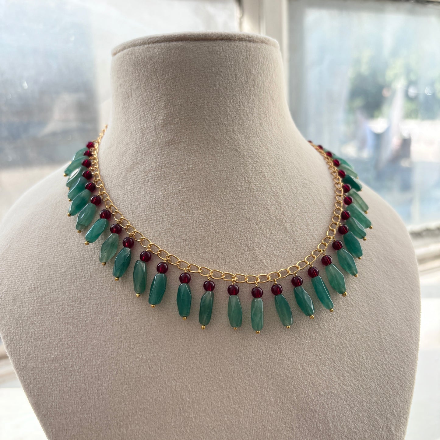 Semi Precious Green Aventurine Necklace