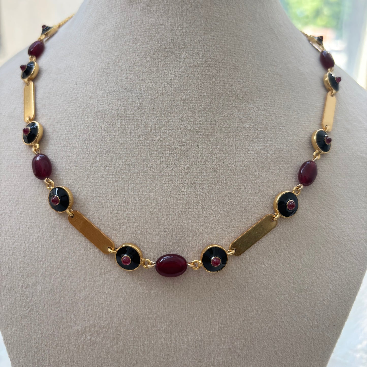 Ruby & Enamel Necklace