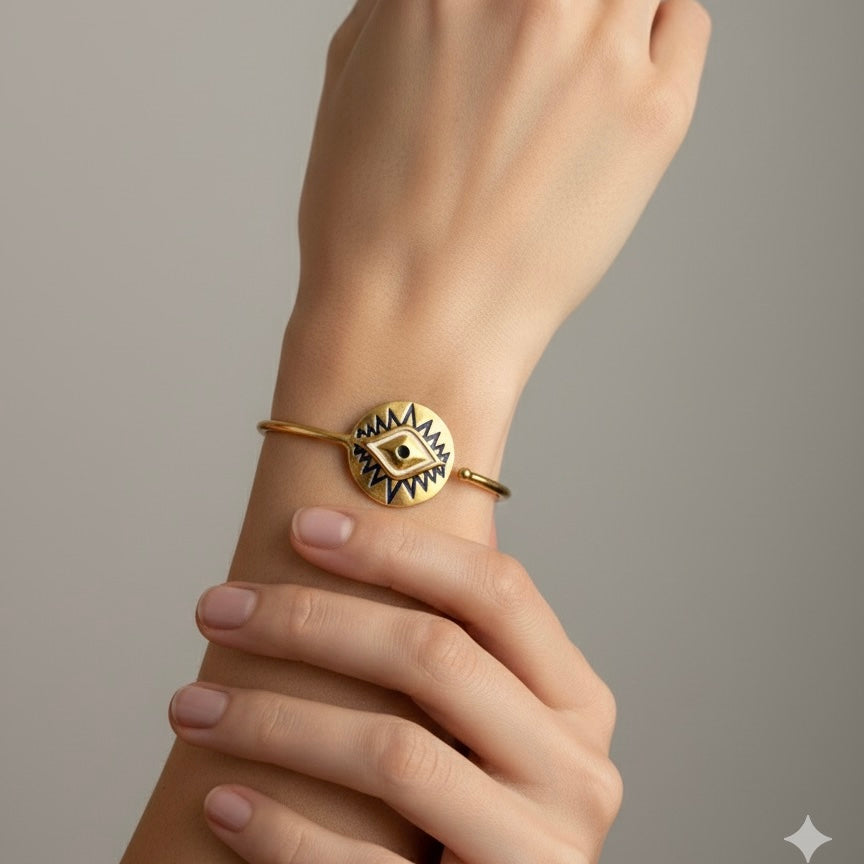 Enamel Evil Eye Bangle
