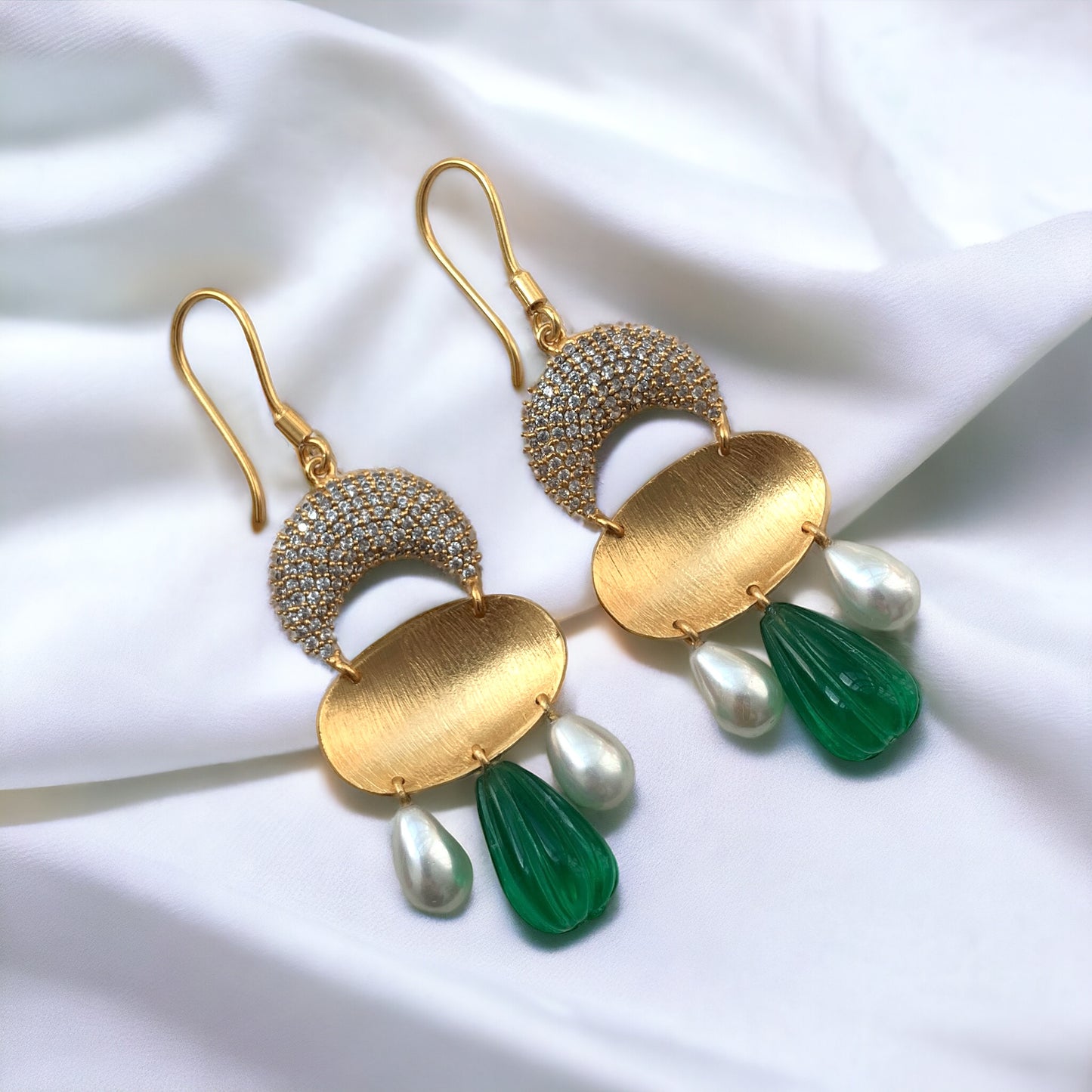 Half Chaand Melon Earrings