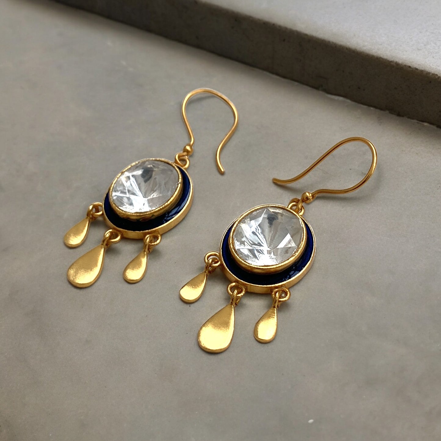 Polki & Enamel Drop Danglers