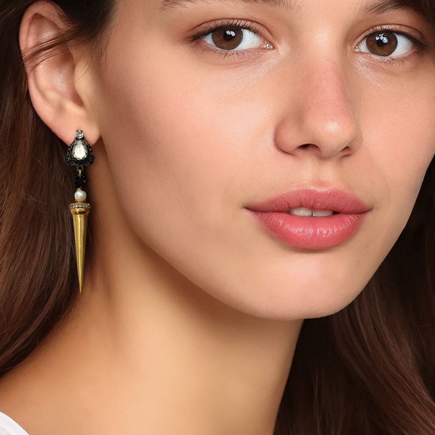 Black Zirconia Statement Earrings
