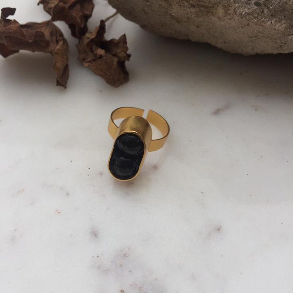 Black Onyx Bead Ring
