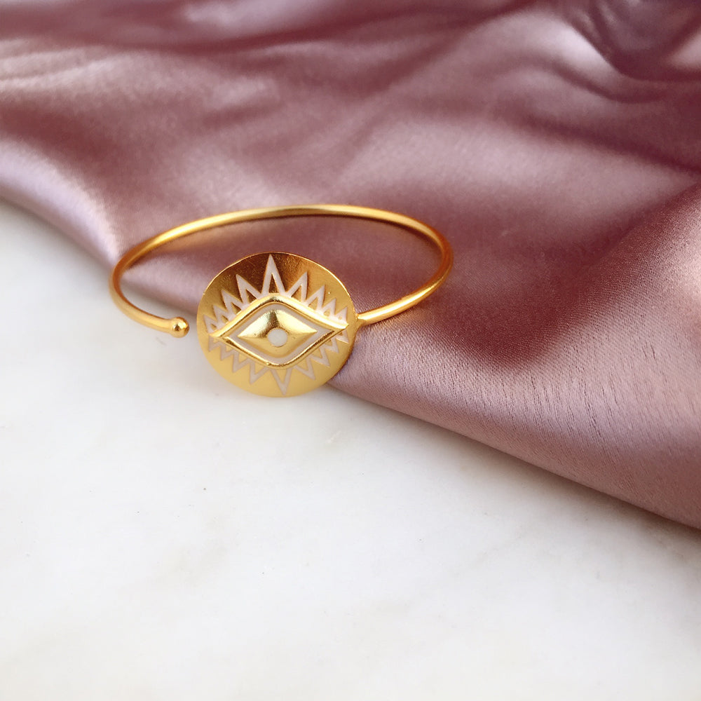 Enamel Evil Eye Bangle