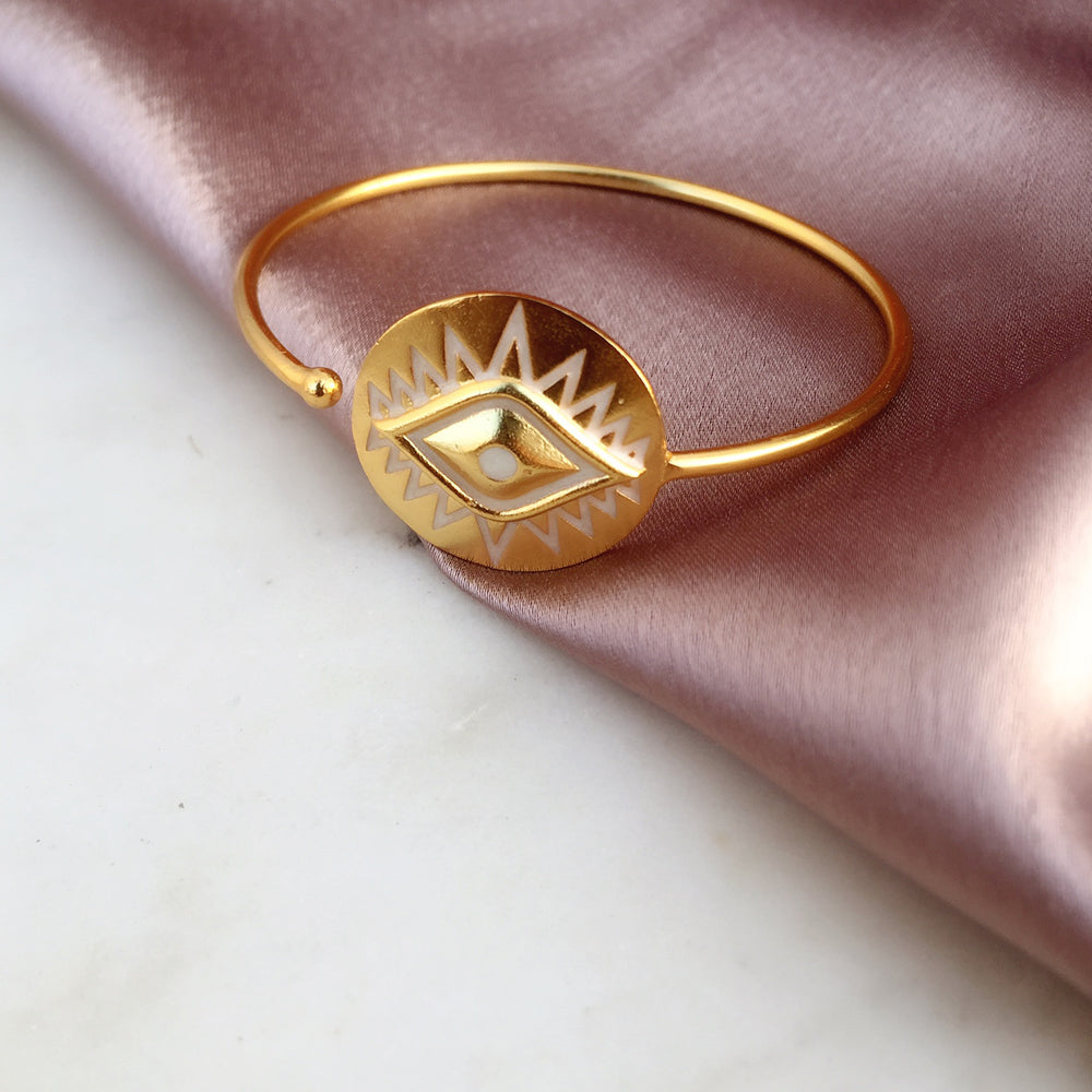 Enamel Evil Eye Bangle