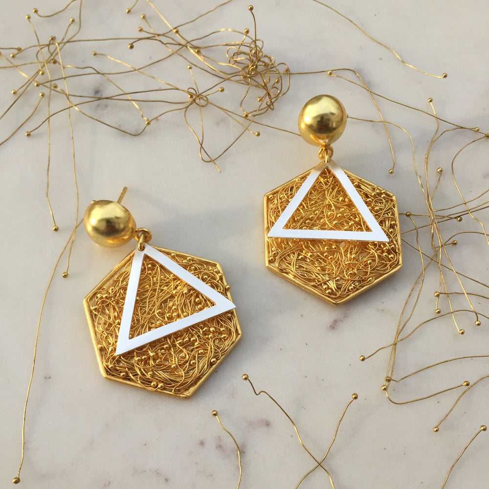 Geometric Mesh Earrings