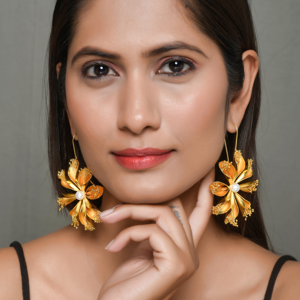 Hanging Flower Earrings