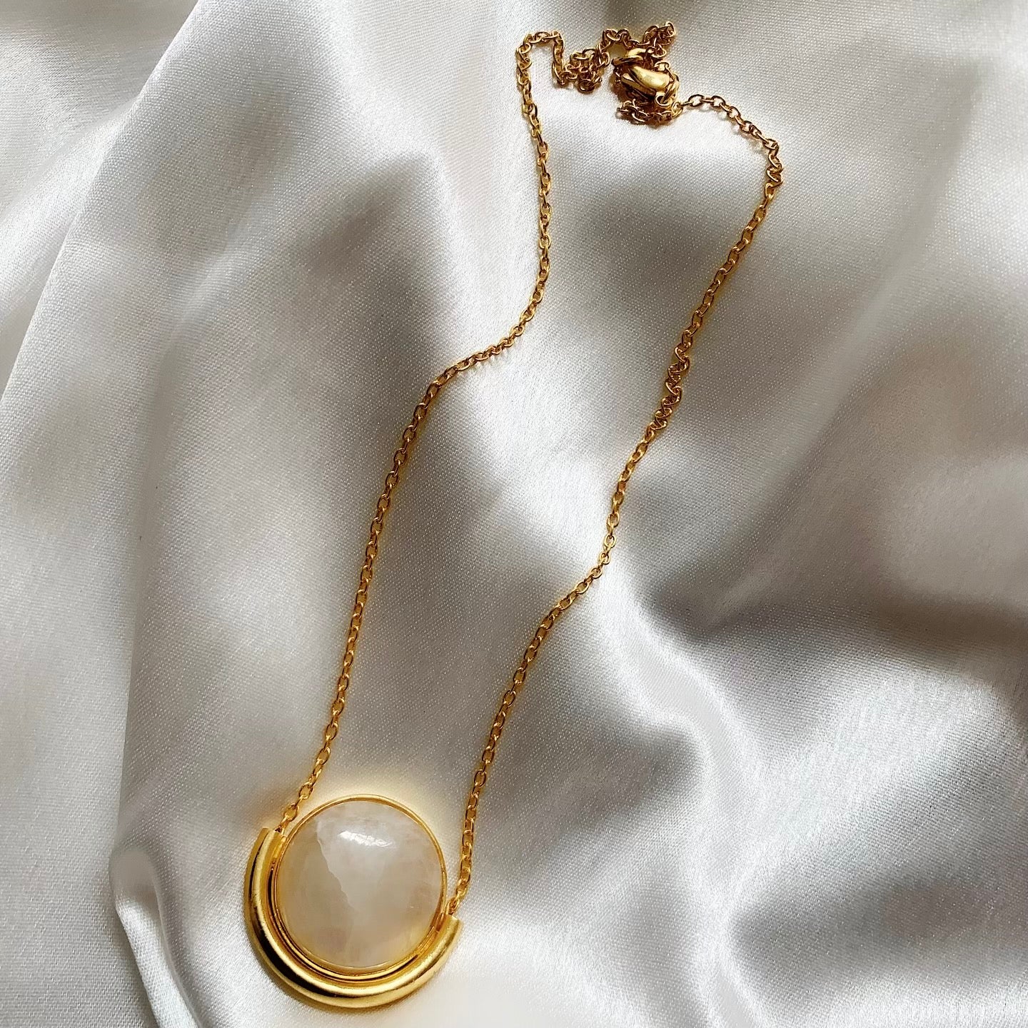 Half Moonstone Necklace