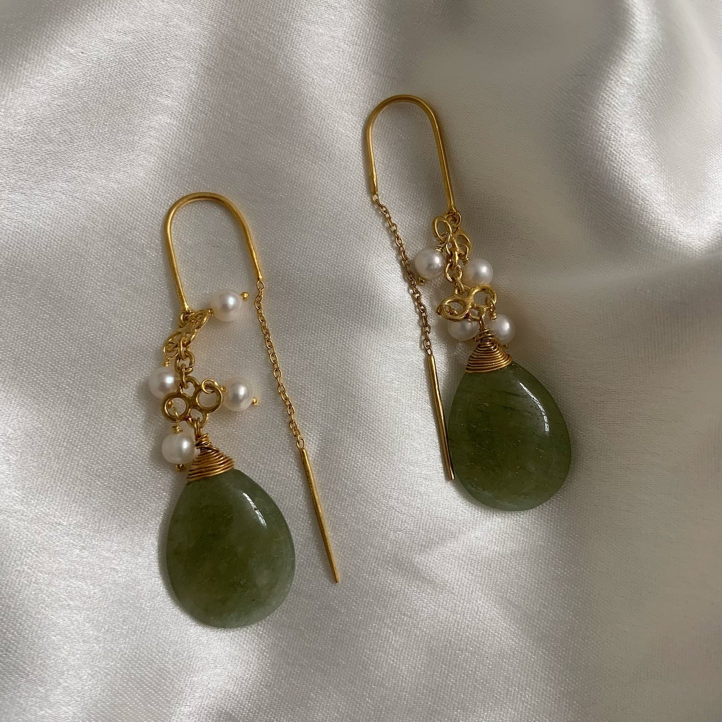 Green Aventurine Threader Earring