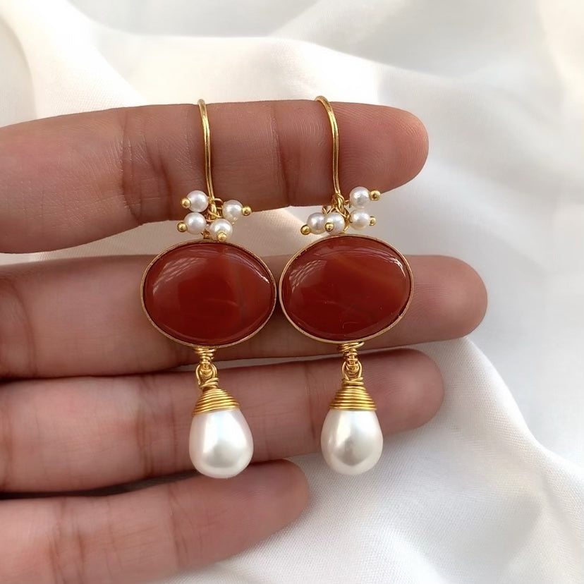 Red Onyx Danglers
