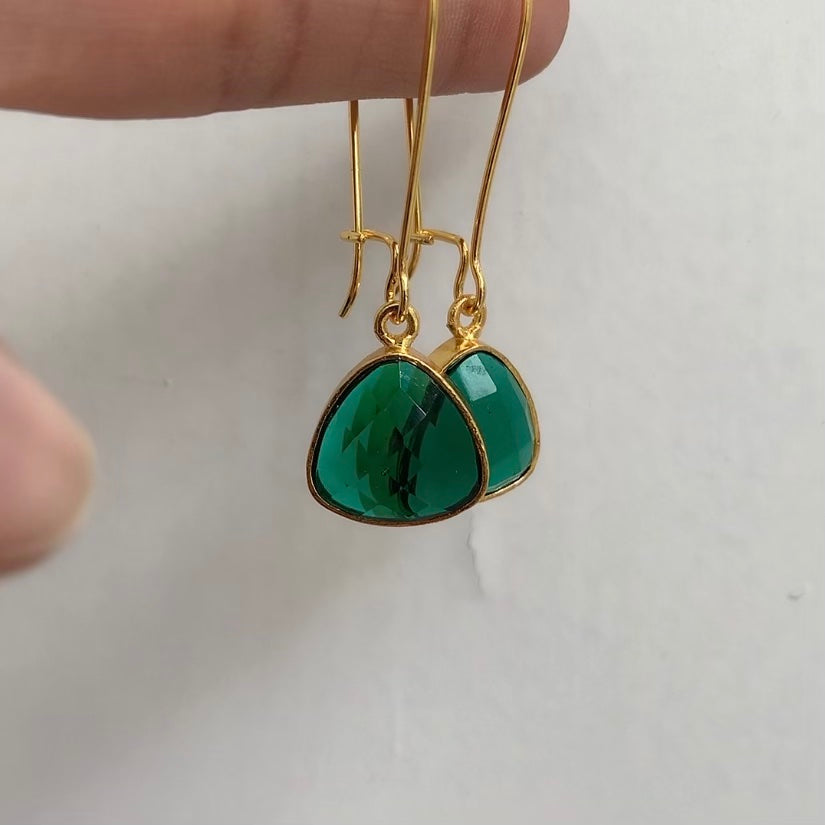 Emerald Green Danglers SHOPFUSIO