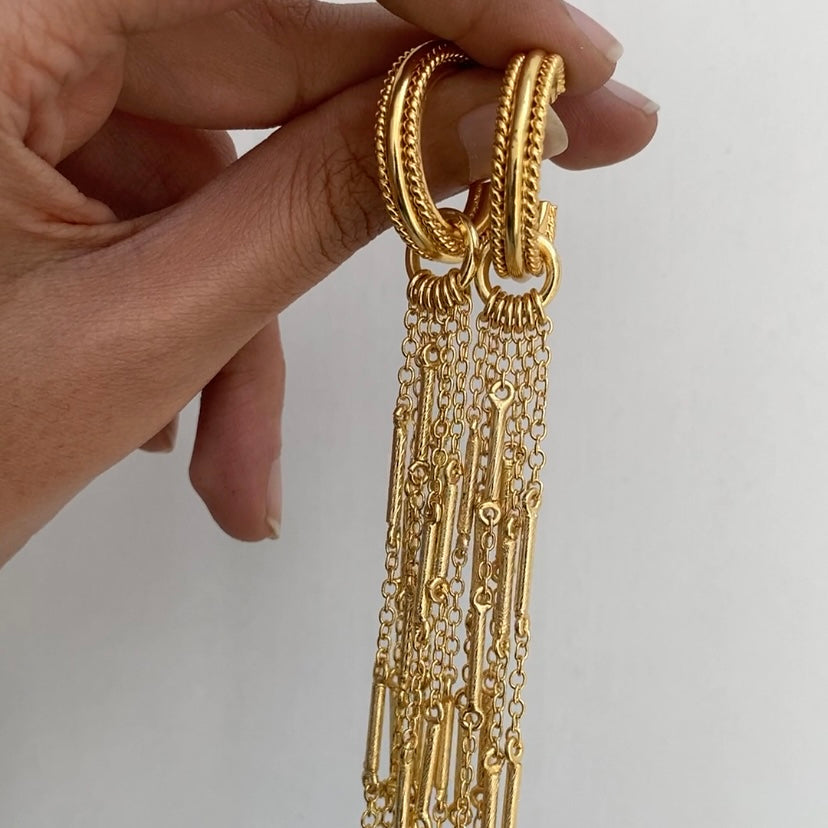 Detachable Twisted Long Earrings