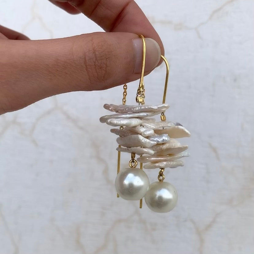 Mismatched Pearl Threader Earrings