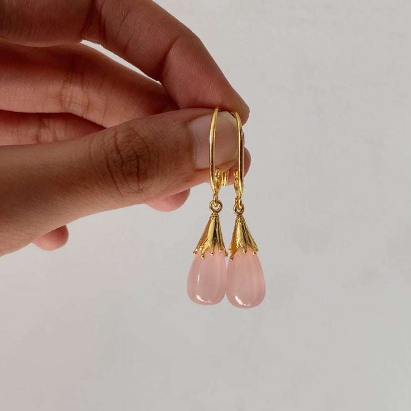 Rose Quartz Drop Earrings