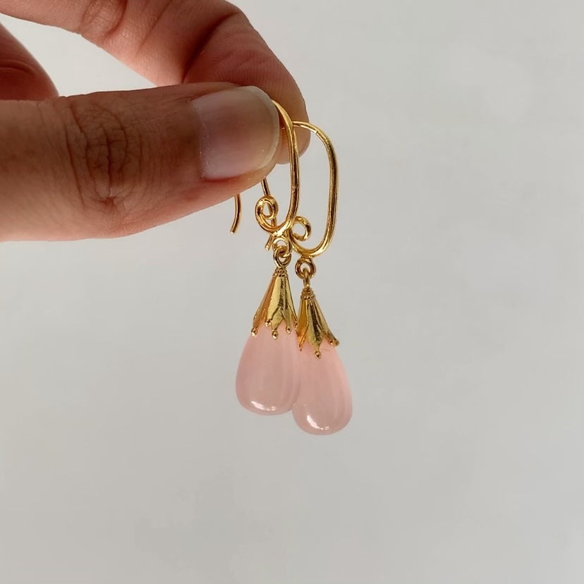 Rose Quartz Drop Earrings