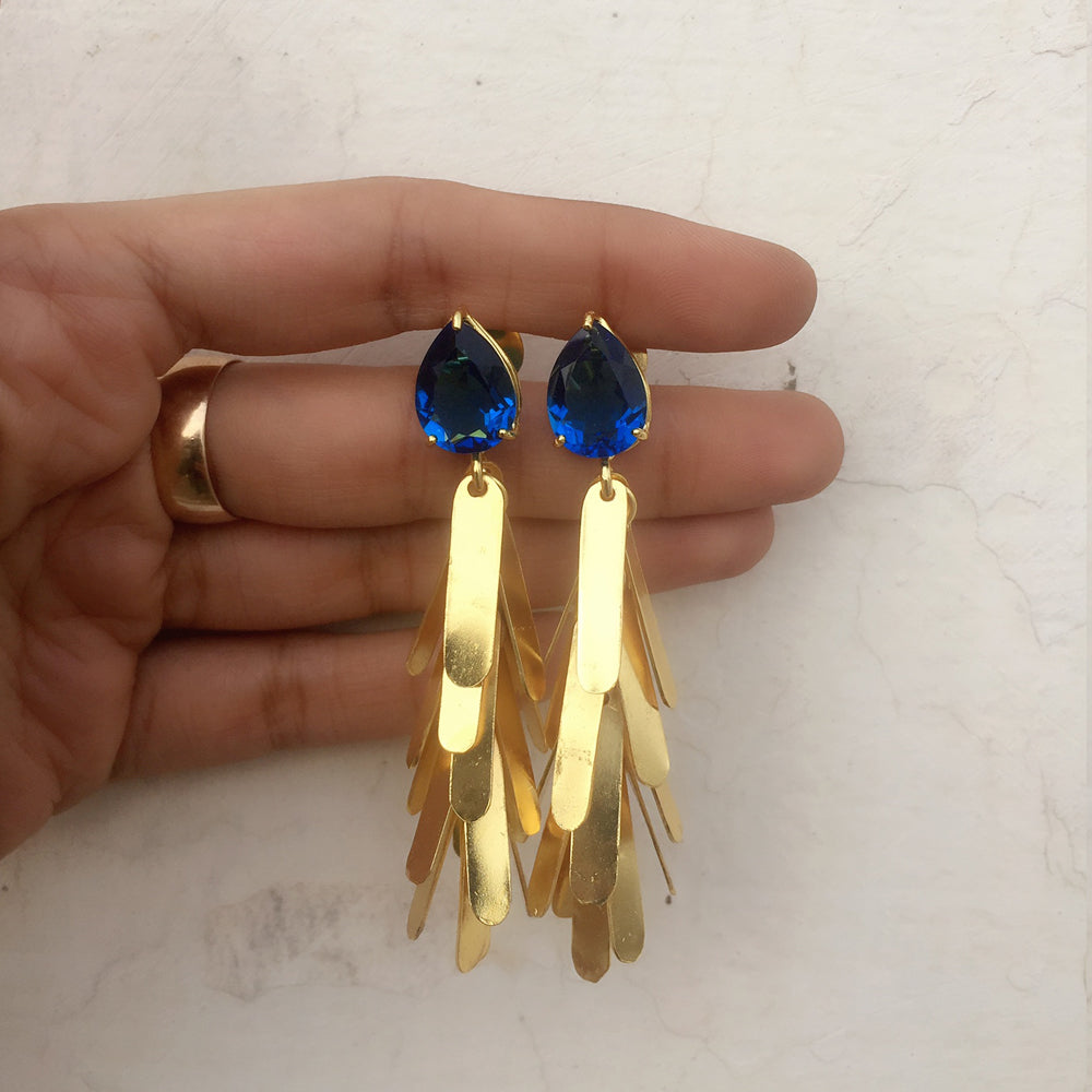 Leafy Earrings (Amethyst, Lemon Quartz, Smokey Quartz & Tanzanite)