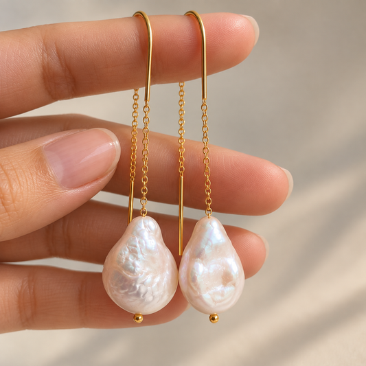 Baroque Pearl Threader Earrings