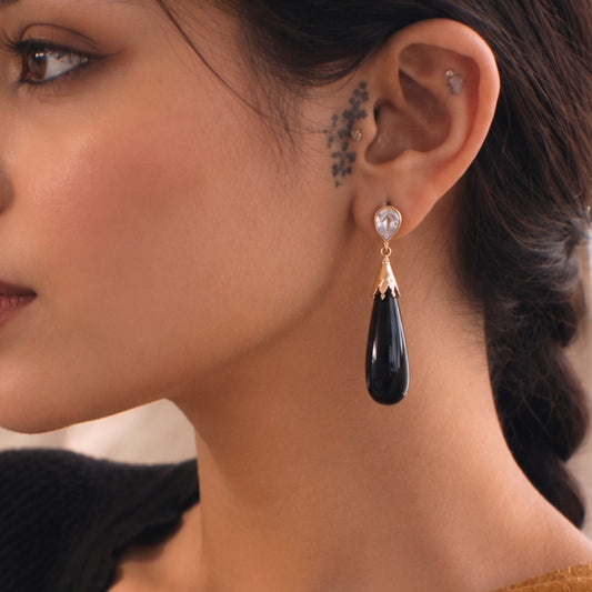 Black & White Drop Earrings