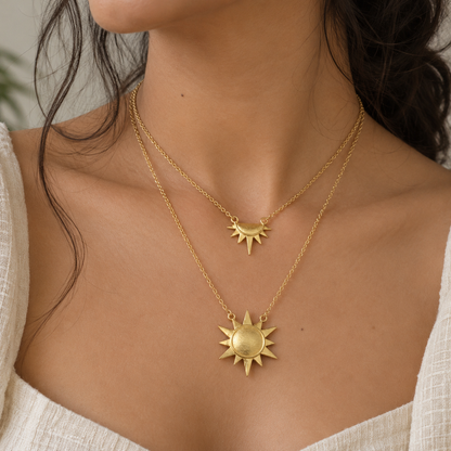 Double Layered Sun Necklace