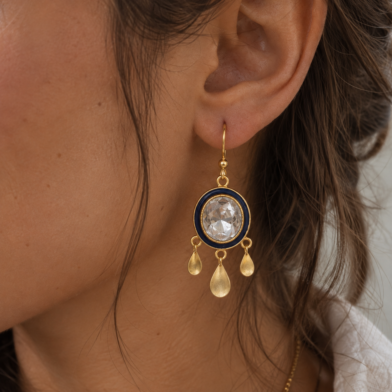 Polki & Enamel Drop Danglers