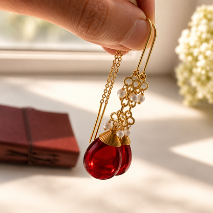 Corundum Threader Earrings