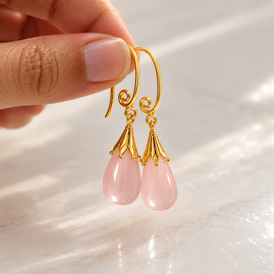 Rose Quartz Drop Earrings