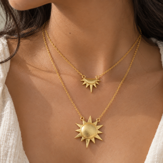 Double Layered Sun Necklace