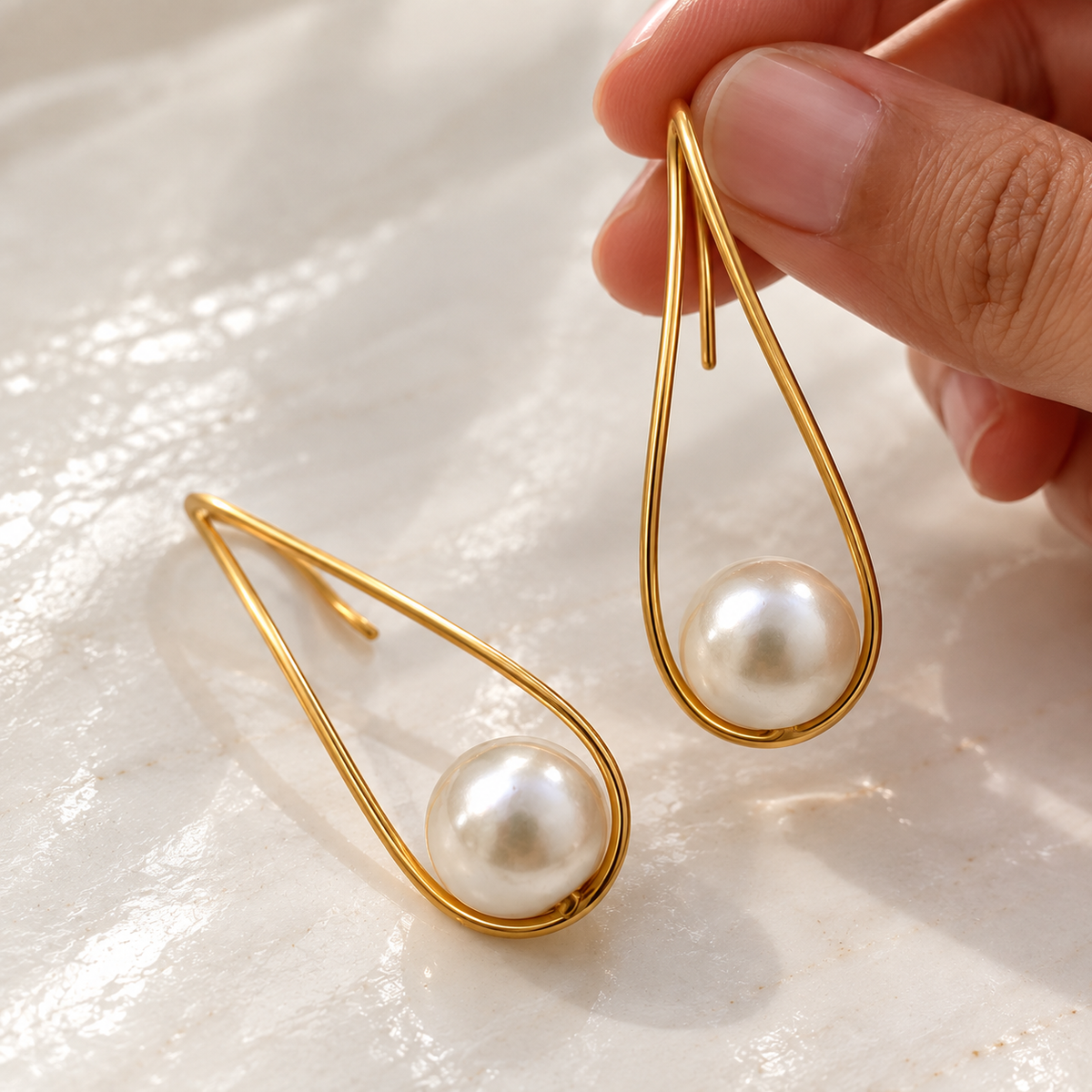 Pearl Loop Earrings