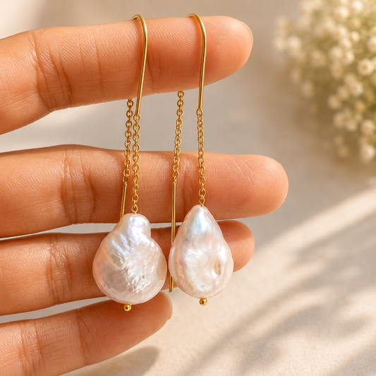 Baroque Pearl Threader Earrings
