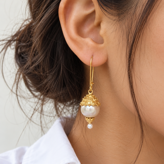 Pearl Dangler Hook Earrings