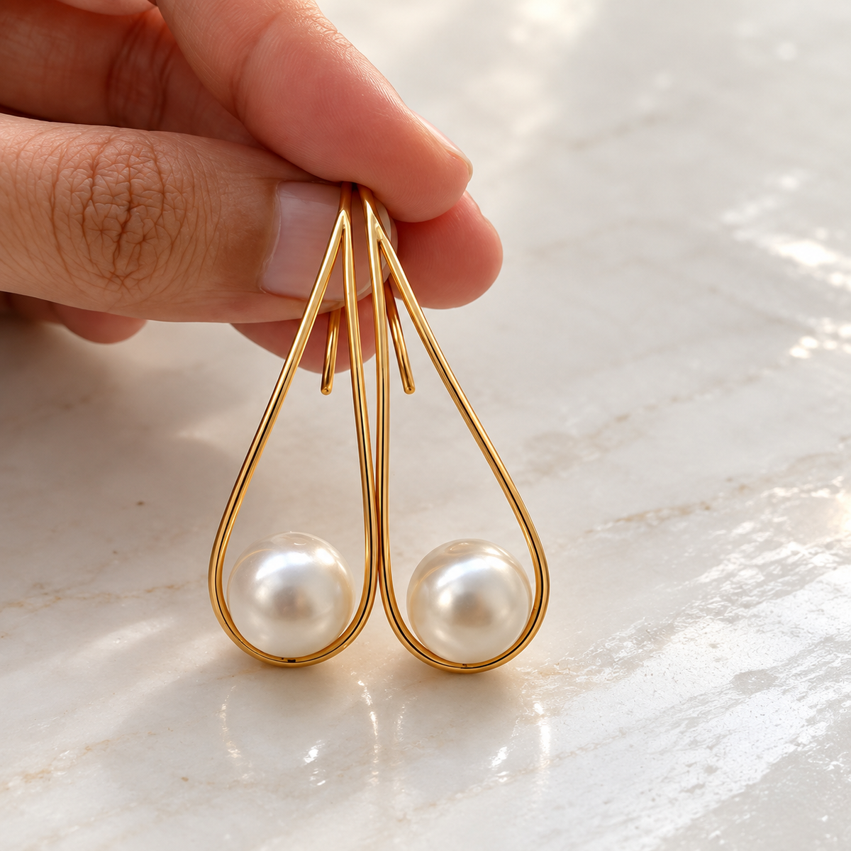 Pearl Loop Earrings