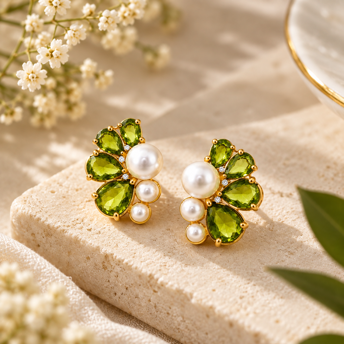 Olive Pearl Studs