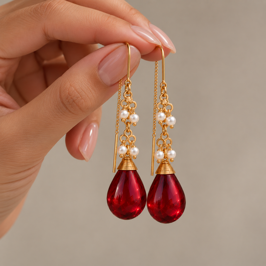 Corundum Threader Earrings